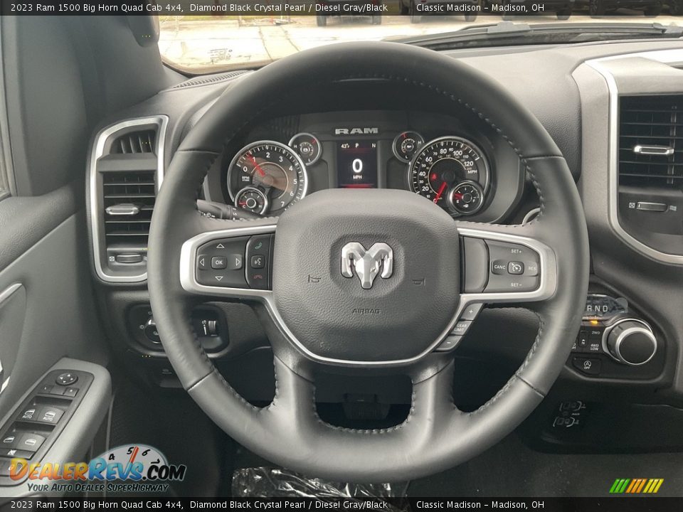 2023 Ram 1500 Big Horn Quad Cab 4x4 Diamond Black Crystal Pearl / Diesel Gray/Black Photo #10