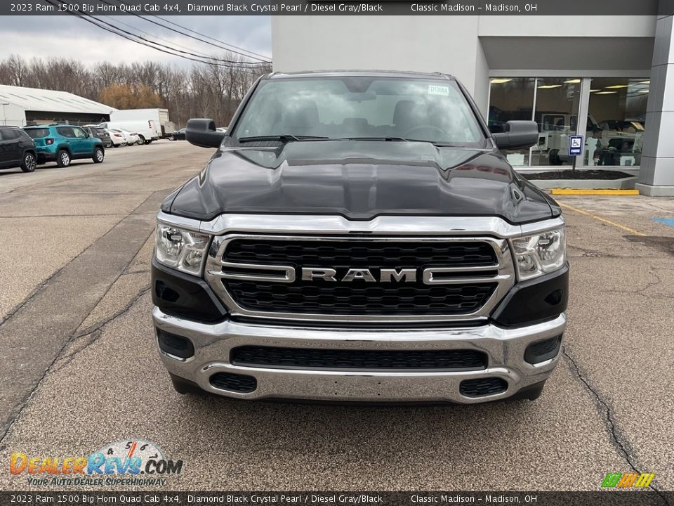 2023 Ram 1500 Big Horn Quad Cab 4x4 Diamond Black Crystal Pearl / Diesel Gray/Black Photo #2