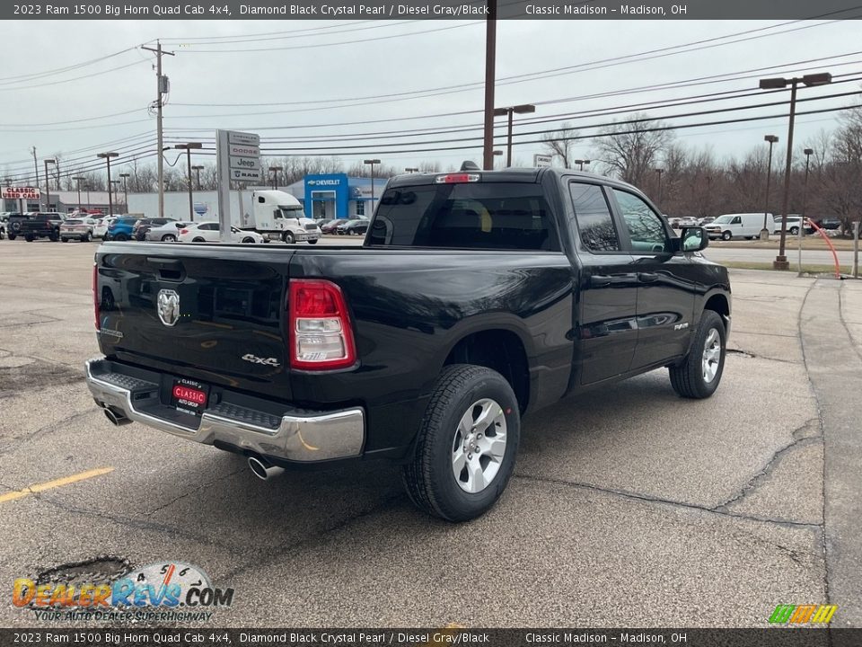 2023 Ram 1500 Big Horn Quad Cab 4x4 Diamond Black Crystal Pearl / Diesel Gray/Black Photo #4