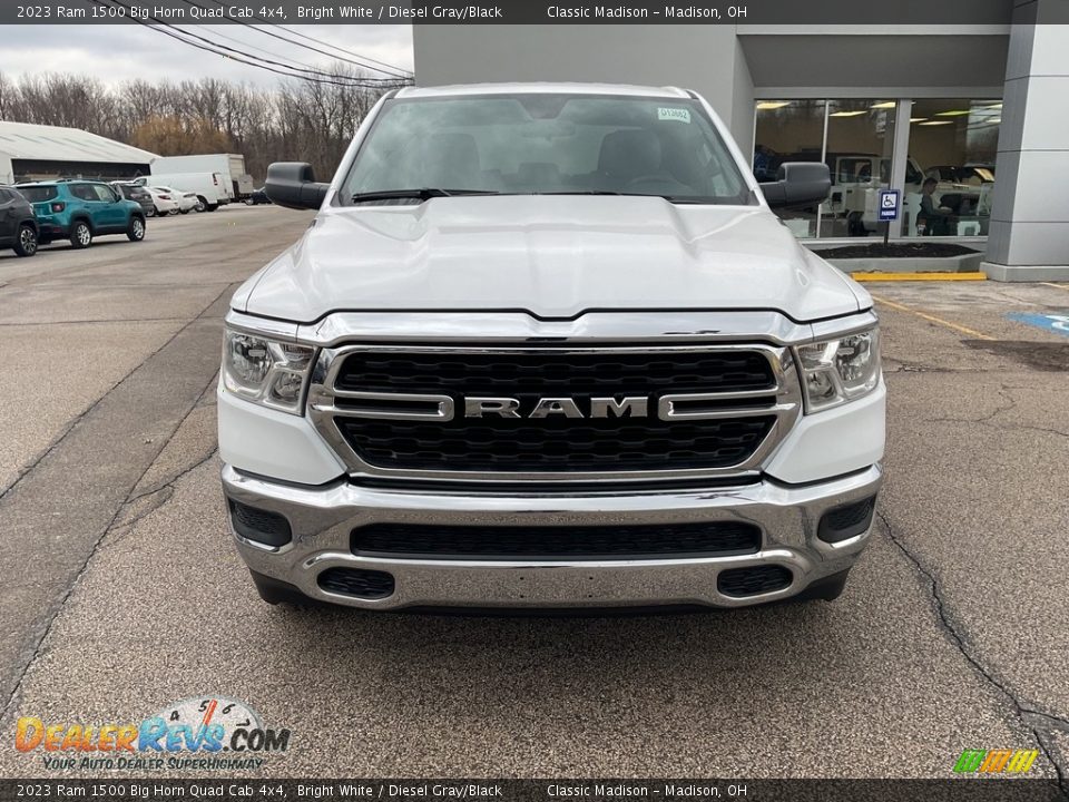 2023 Ram 1500 Big Horn Quad Cab 4x4 Bright White / Diesel Gray/Black Photo #2