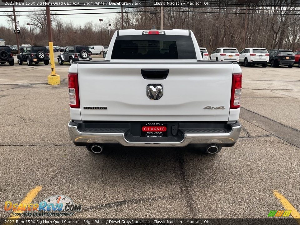 2023 Ram 1500 Big Horn Quad Cab 4x4 Bright White / Diesel Gray/Black Photo #6
