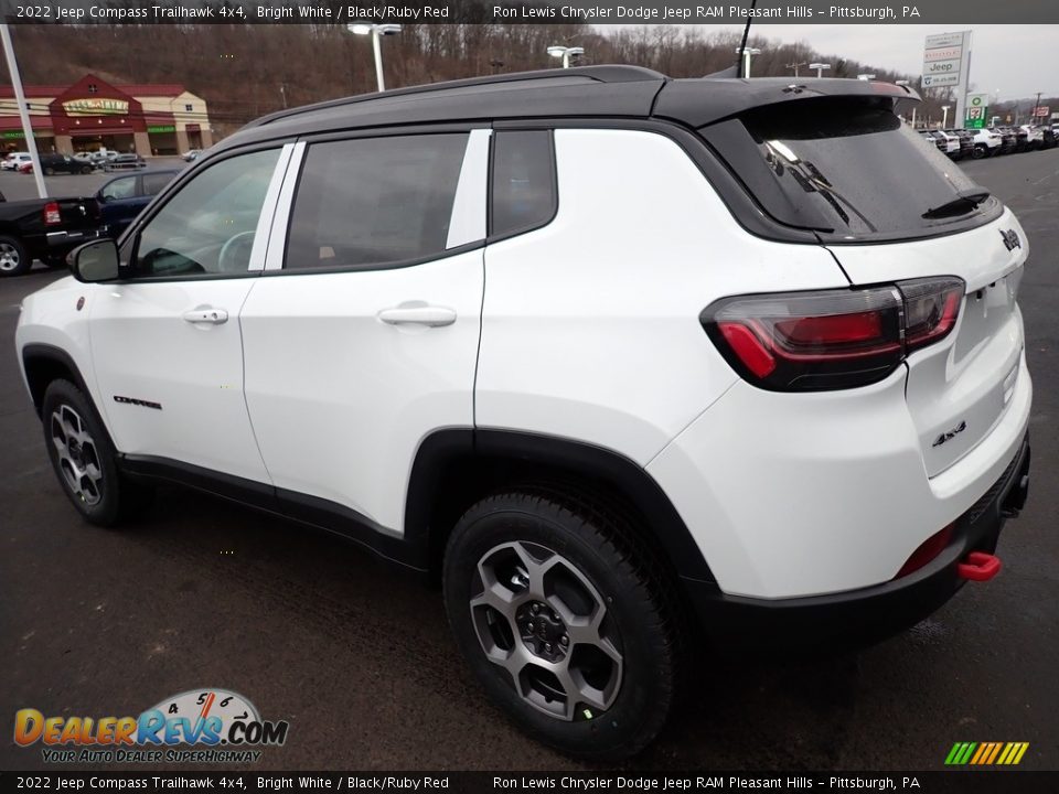 2022 Jeep Compass Trailhawk 4x4 Bright White / Black/Ruby Red Photo #3