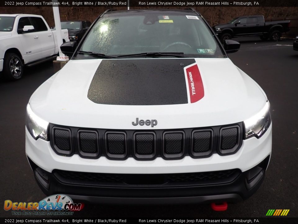 2022 Jeep Compass Trailhawk 4x4 Bright White / Black/Ruby Red Photo #9