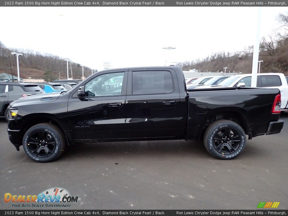 2023 Ram 1500 Big Horn Night Edition Crew Cab 4x4 Diamond Black Crystal Pearl / Black Photo #2