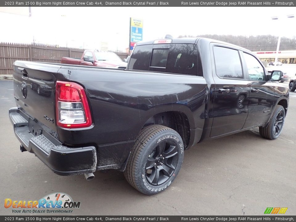 2023 Ram 1500 Big Horn Night Edition Crew Cab 4x4 Diamond Black Crystal Pearl / Black Photo #6