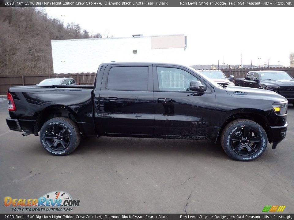 2023 Ram 1500 Big Horn Night Edition Crew Cab 4x4 Diamond Black Crystal Pearl / Black Photo #7