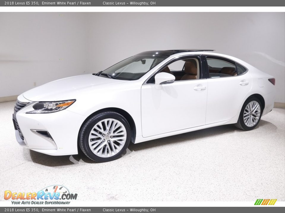 2018 Lexus ES 350 Eminent White Pearl / Flaxen Photo #3