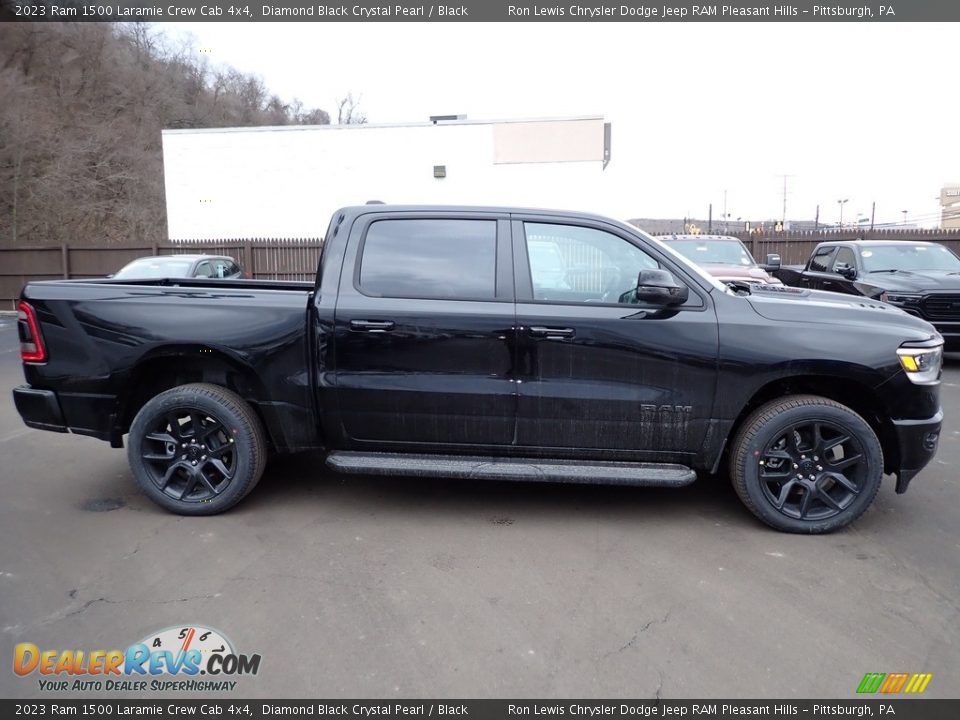 2023 Ram 1500 Laramie Crew Cab 4x4 Diamond Black Crystal Pearl / Black Photo #7