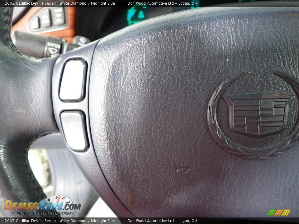 2003 Cadillac DeVille Sedan White Diamond / Midnight Blue Photo #14