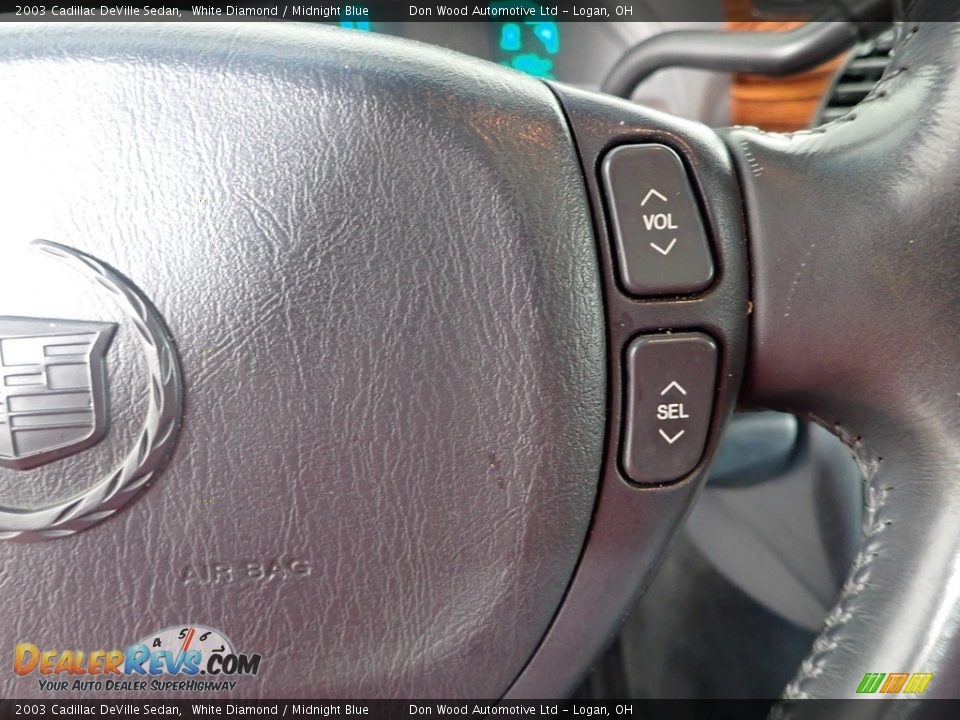 2003 Cadillac DeVille Sedan White Diamond / Midnight Blue Photo #15