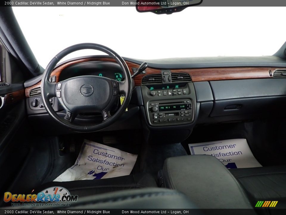 2003 Cadillac DeVille Sedan White Diamond / Midnight Blue Photo #22
