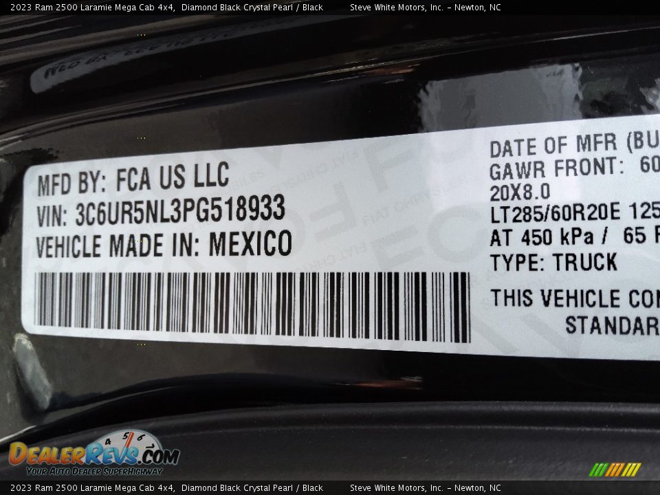 2023 Ram 2500 Laramie Mega Cab 4x4 Diamond Black Crystal Pearl / Black Photo #34