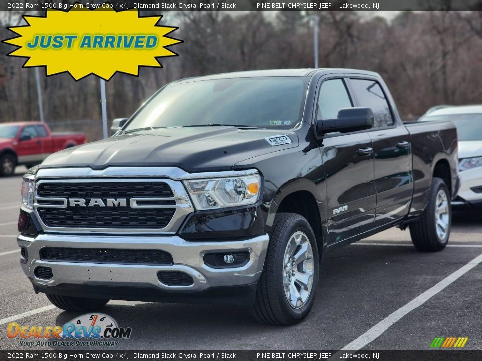 2022 Ram 1500 Big Horn Crew Cab 4x4 Diamond Black Crystal Pearl / Black Photo #1