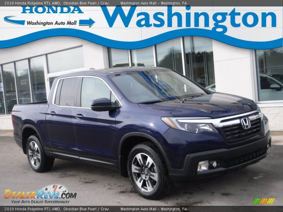 2019 Honda Ridgeline RTL AWD Obsidian Blue Pearl / Gray Photo #1