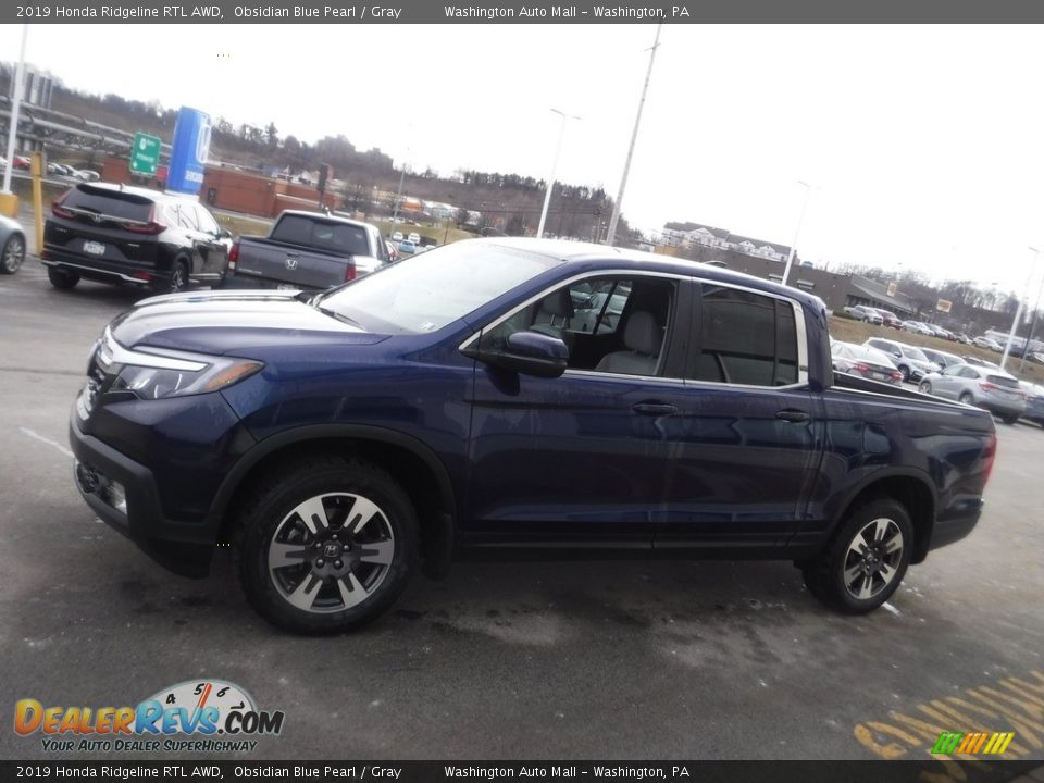 2019 Honda Ridgeline RTL AWD Obsidian Blue Pearl / Gray Photo #7