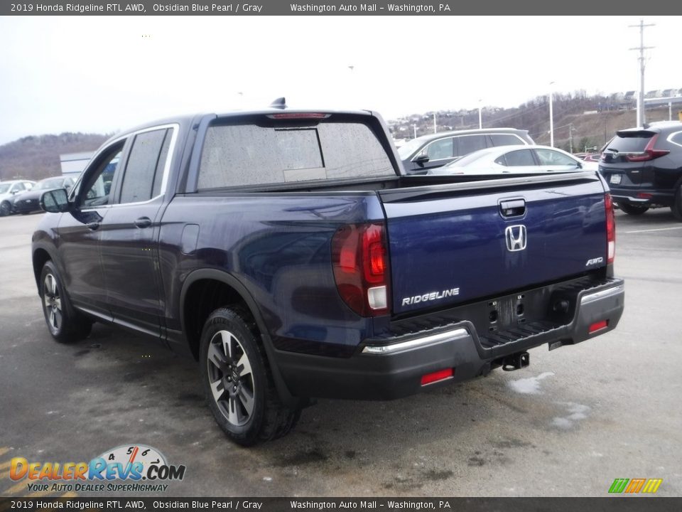 2019 Honda Ridgeline RTL AWD Obsidian Blue Pearl / Gray Photo #8