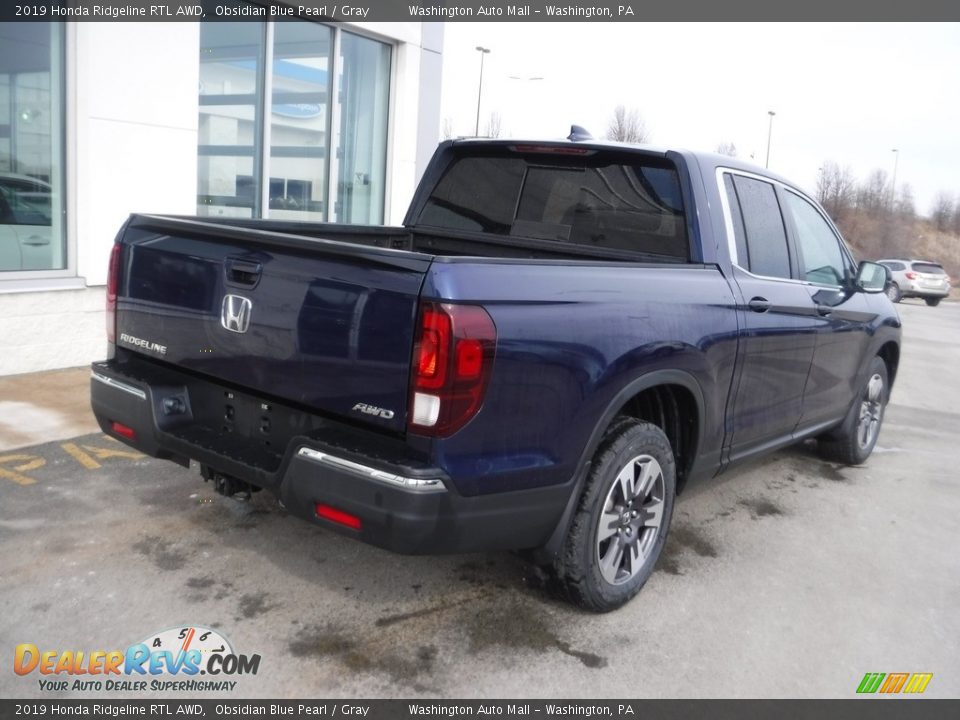 2019 Honda Ridgeline RTL AWD Obsidian Blue Pearl / Gray Photo #10