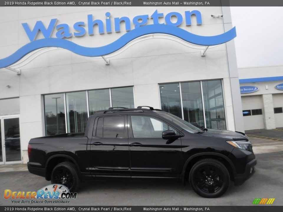 2019 Honda Ridgeline Black Edition AWD Crystal Black Pearl / Black/Red Photo #2