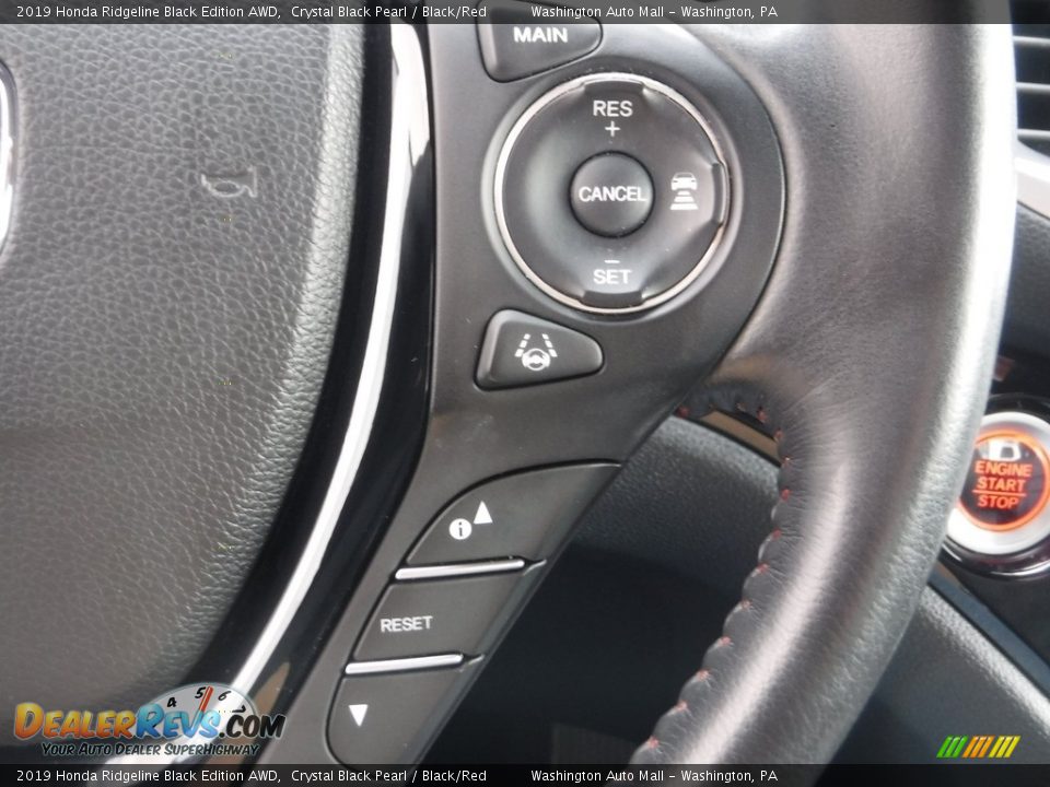 2019 Honda Ridgeline Black Edition AWD Crystal Black Pearl / Black/Red Photo #34