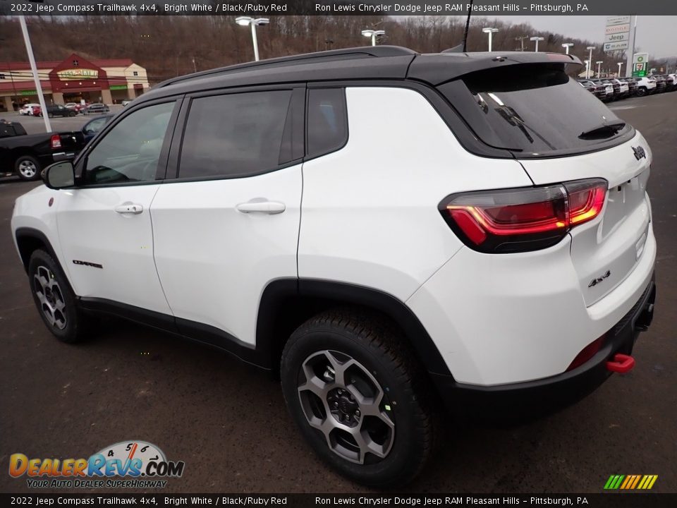 2022 Jeep Compass Trailhawk 4x4 Bright White / Black/Ruby Red Photo #3