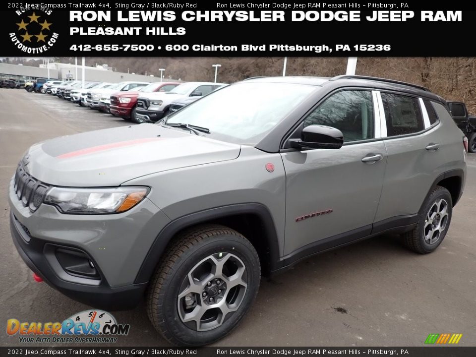 2022 Jeep Compass Trailhawk 4x4 Sting Gray / Black/Ruby Red Photo #1