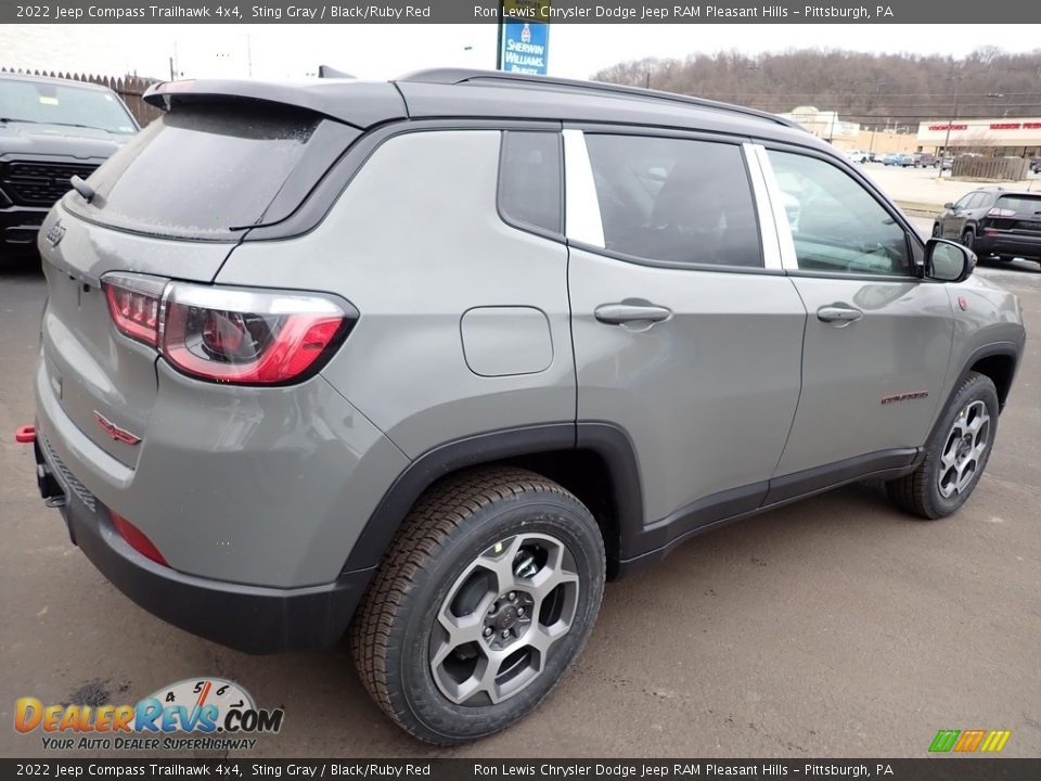 2022 Jeep Compass Trailhawk 4x4 Sting Gray / Black/Ruby Red Photo #6