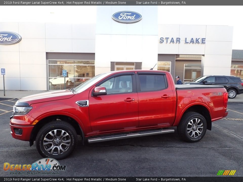 2019 Ford Ranger Lariat SuperCrew 4x4 Hot Pepper Red Metallic / Medium Stone Photo #1