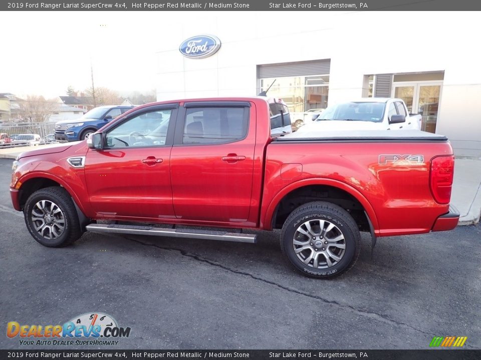 2019 Ford Ranger Lariat SuperCrew 4x4 Hot Pepper Red Metallic / Medium Stone Photo #2