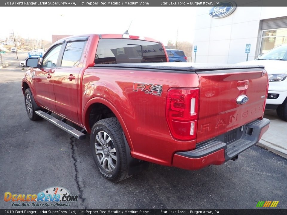 2019 Ford Ranger Lariat SuperCrew 4x4 Hot Pepper Red Metallic / Medium Stone Photo #3