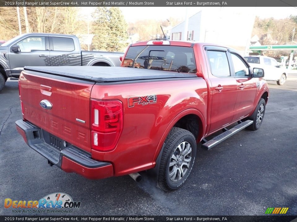 2019 Ford Ranger Lariat SuperCrew 4x4 Hot Pepper Red Metallic / Medium Stone Photo #5