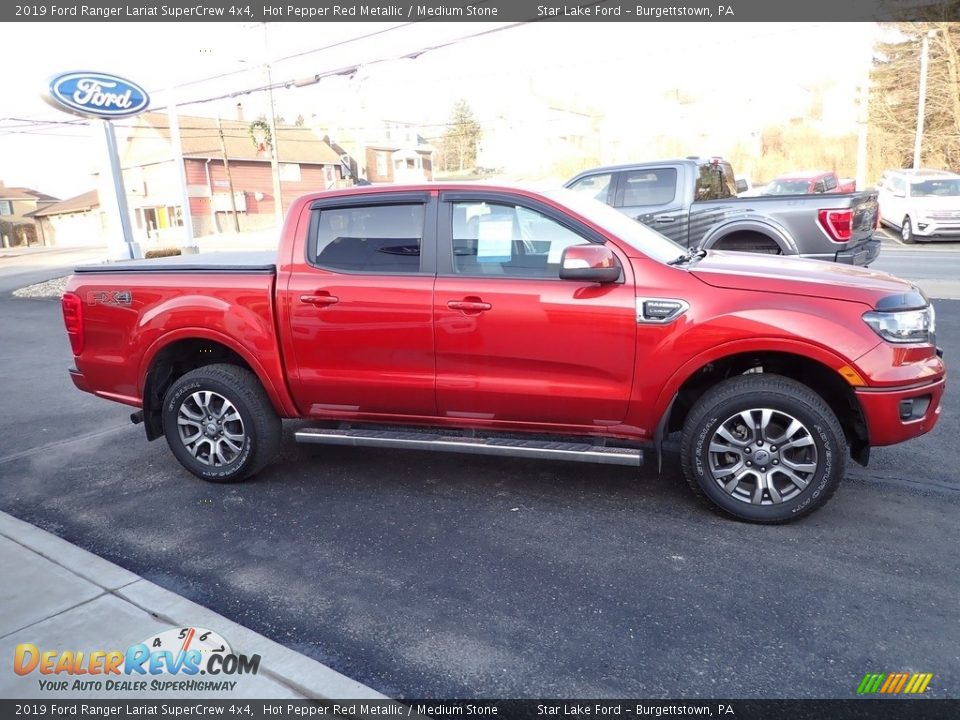 2019 Ford Ranger Lariat SuperCrew 4x4 Hot Pepper Red Metallic / Medium Stone Photo #6