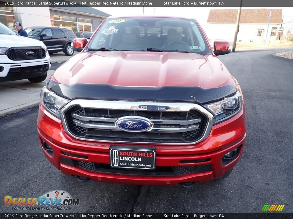 2019 Ford Ranger Lariat SuperCrew 4x4 Hot Pepper Red Metallic / Medium Stone Photo #9