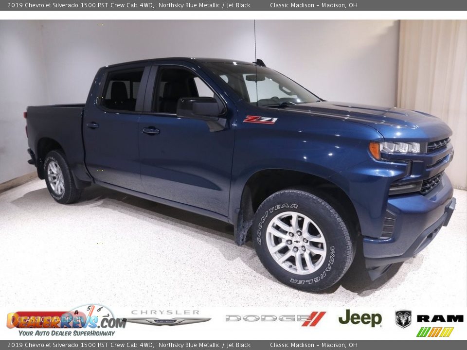 2019 Chevrolet Silverado 1500 RST Crew Cab 4WD Northsky Blue Metallic / Jet Black Photo #1