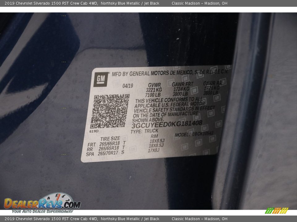 2019 Chevrolet Silverado 1500 RST Crew Cab 4WD Northsky Blue Metallic / Jet Black Photo #23