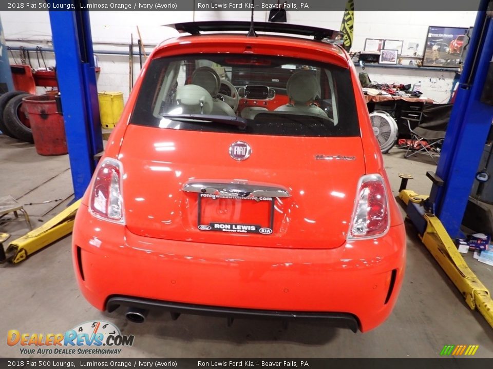 2018 Fiat 500 Lounge Luminosa Orange / Ivory (Avorio) Photo #4