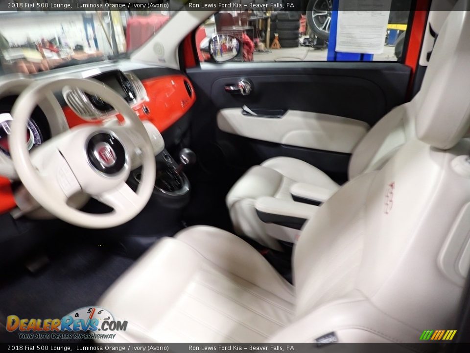 2018 Fiat 500 Lounge Luminosa Orange / Ivory (Avorio) Photo #9