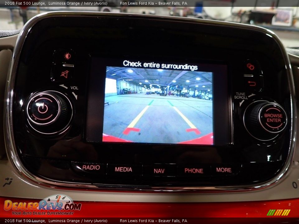 2018 Fiat 500 Lounge Luminosa Orange / Ivory (Avorio) Photo #15