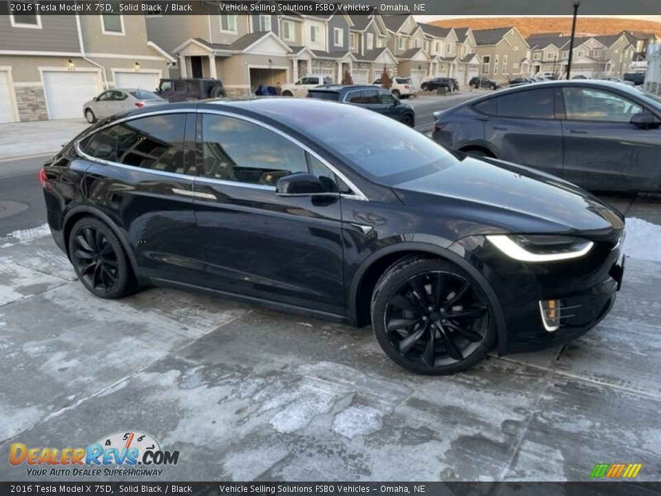 2016 Tesla Model X 75D Solid Black / Black Photo #2