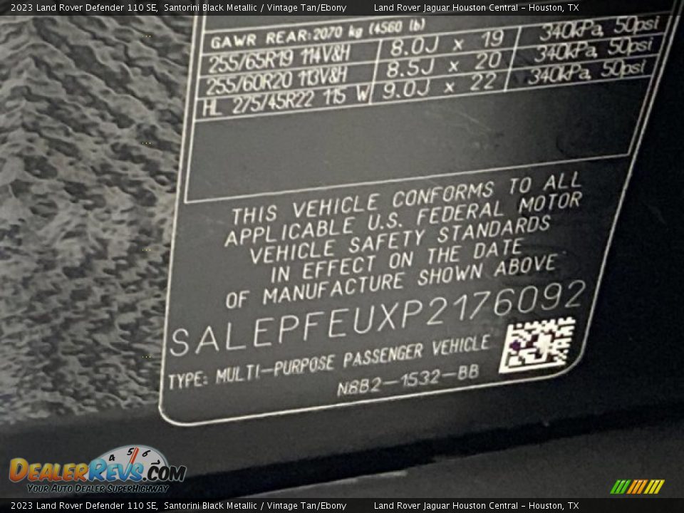 2023 Land Rover Defender 110 SE Santorini Black Metallic / Vintage Tan/Ebony Photo #25