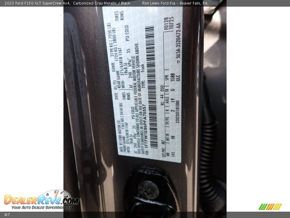 Ford Color Code M7 Carbonized Gray Metallic