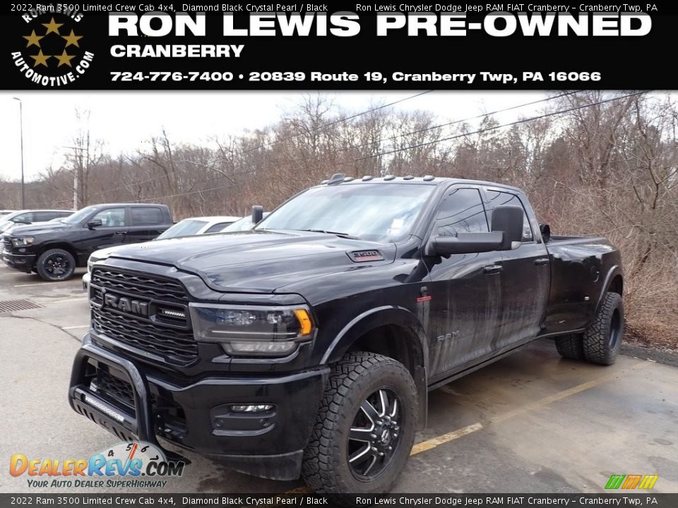 2022 Ram 3500 Limited Crew Cab 4x4 Diamond Black Crystal Pearl / Black Photo #1