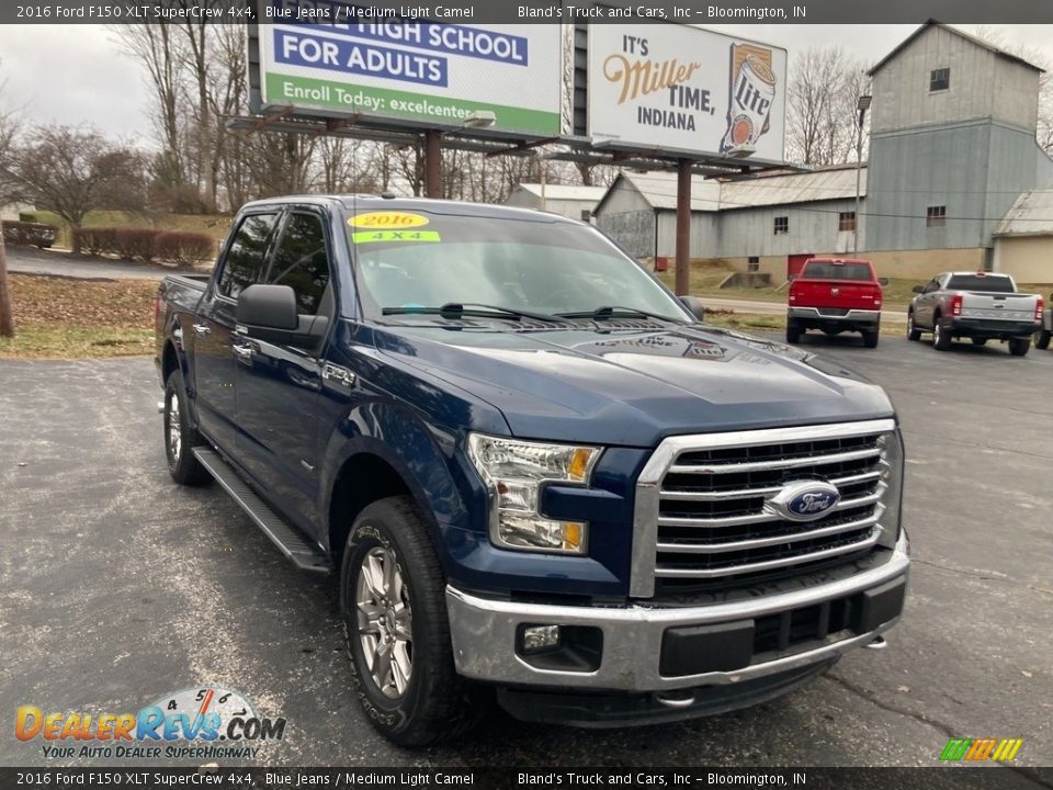 2016 Ford F150 XLT SuperCrew 4x4 Blue Jeans / Medium Light Camel Photo #6