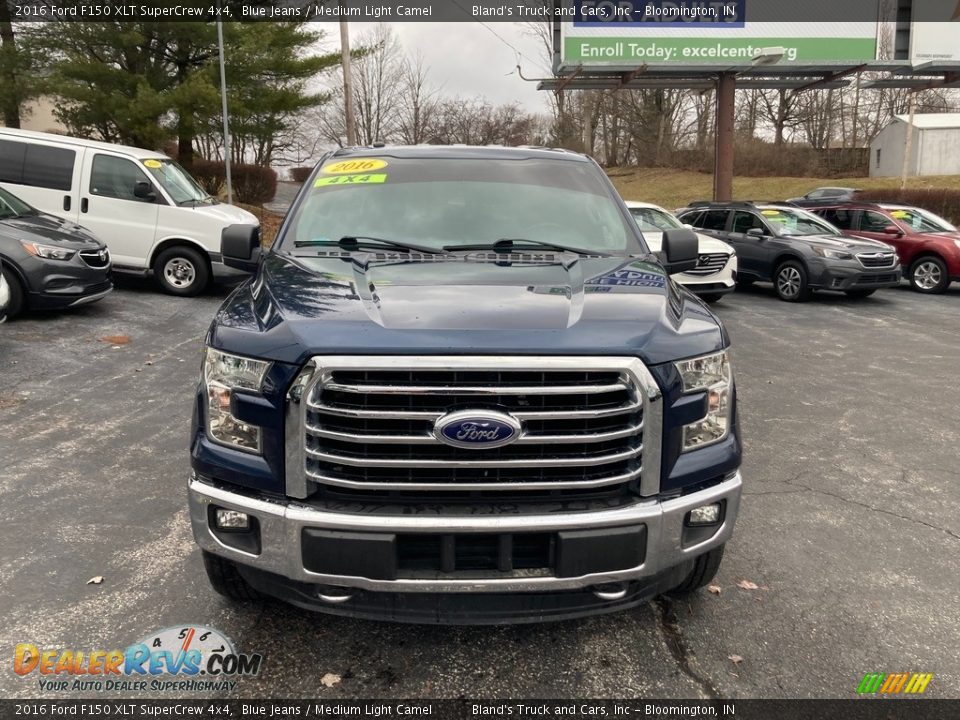 2016 Ford F150 XLT SuperCrew 4x4 Blue Jeans / Medium Light Camel Photo #7