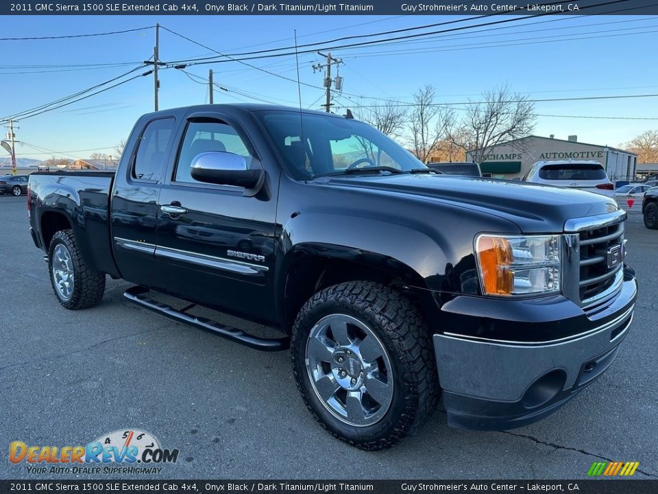 2011 GMC Sierra 1500 SLE Extended Cab 4x4 Onyx Black / Dark Titanium/Light Titanium Photo #1