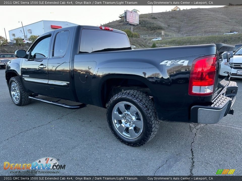 2011 GMC Sierra 1500 SLE Extended Cab 4x4 Onyx Black / Dark Titanium/Light Titanium Photo #4