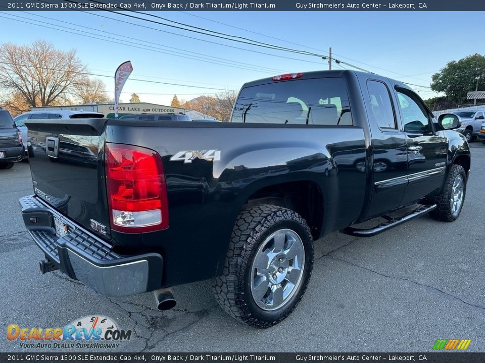 2011 GMC Sierra 1500 SLE Extended Cab 4x4 Onyx Black / Dark Titanium/Light Titanium Photo #6