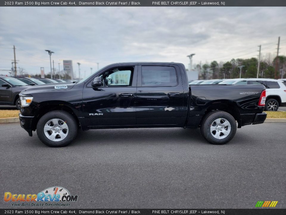 2023 Ram 1500 Big Horn Crew Cab 4x4 Diamond Black Crystal Pearl / Black Photo #3