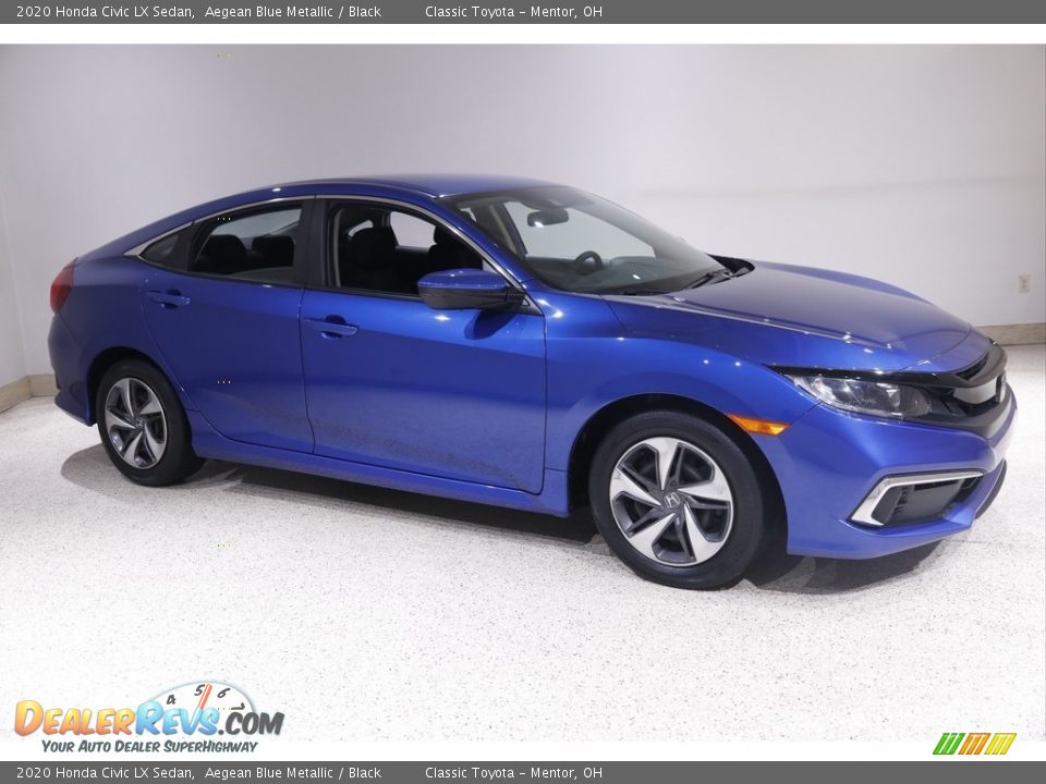 2020 Honda Civic LX Sedan Aegean Blue Metallic / Black Photo #1