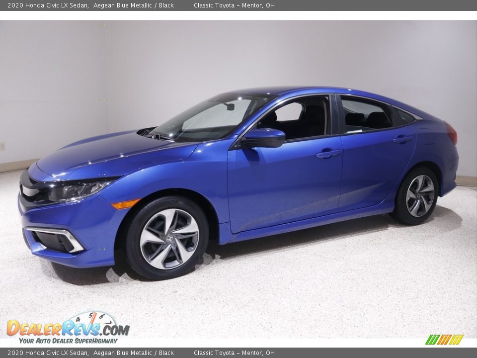 2020 Honda Civic LX Sedan Aegean Blue Metallic / Black Photo #3