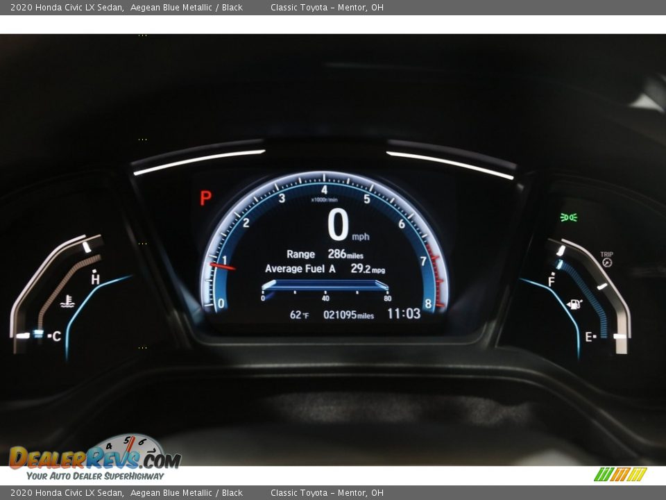 2020 Honda Civic LX Sedan Aegean Blue Metallic / Black Photo #8